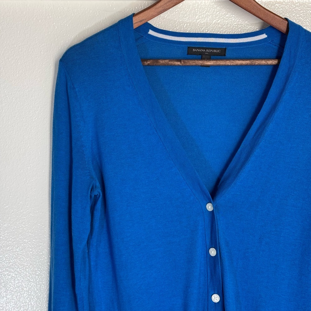 Banana Republic S Blue Knit Lightweight Cardigan Sweater - Picture 3 of 9